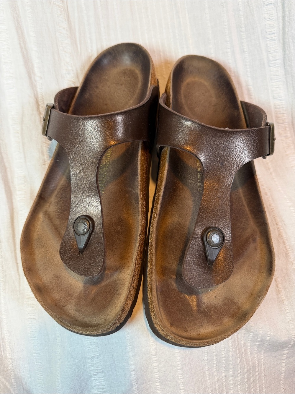 Birkenstock Gizeh Brown Leather Toe-Post Thong Sandals Unisex EU 41 Gorpcore